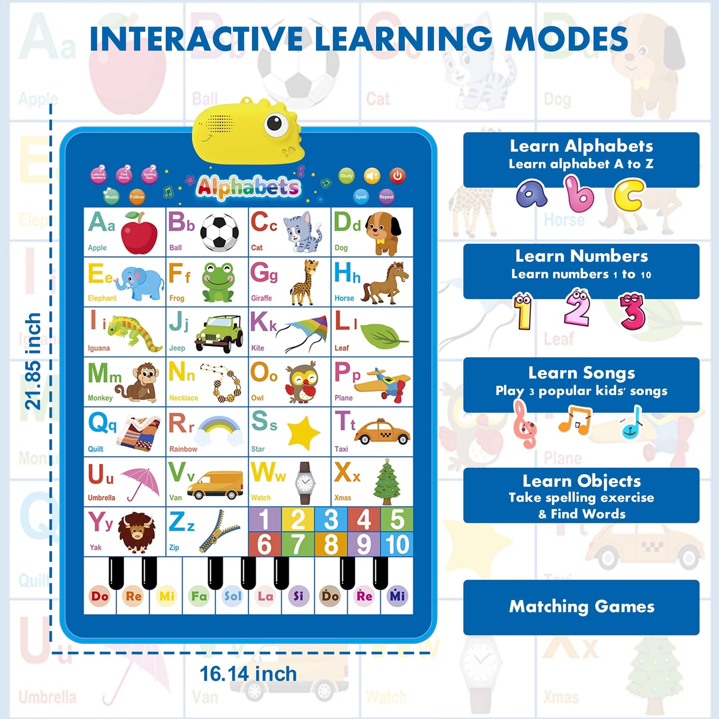 Dinosaur Electronic Learning Chart, Interactive Preschool Toy