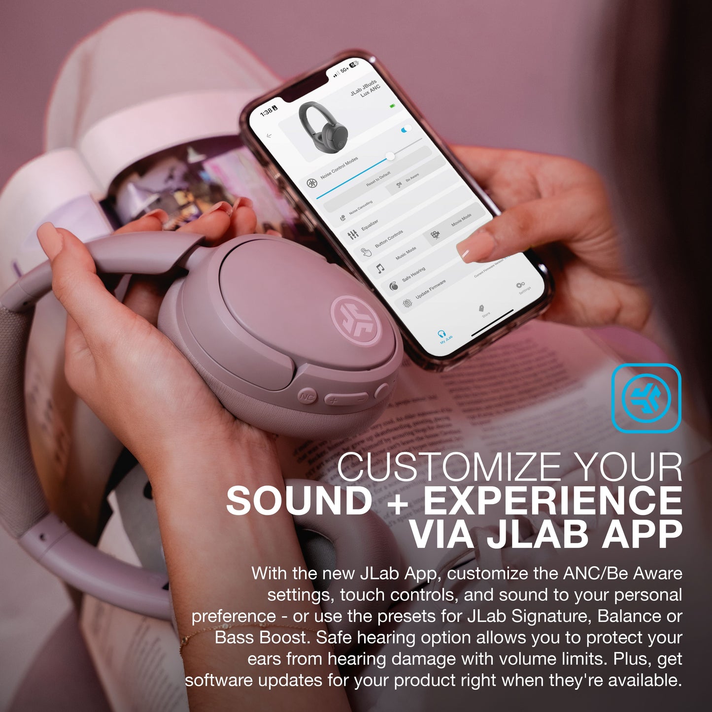 Jbuds Lux Active Noise Cancellation Bluetooth Headphones